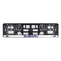 Рамка Сarlife под номер, цветная печать, Subaru сине-белая