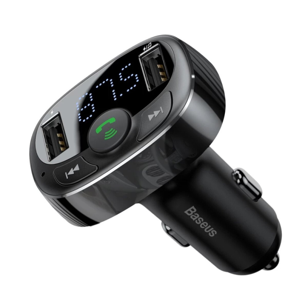 FM-модулятор с зарядным устройством Baseus T Shaped S-09A Car Bluetooth MP3 Player (Standard Edition) Black