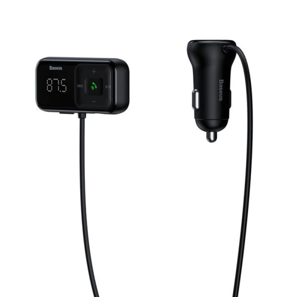 FM-модулятор с зарядным устройствомом Baseus T Shaped S-16 Car Bluetooth MP3 Player Black