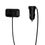 FM-модулятор с зарядным устройствомом Baseus T Shaped S-16 Car Bluetooth MP3 Player Black