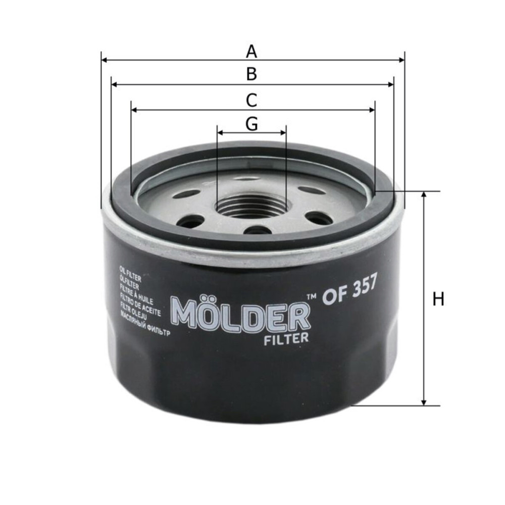Фільтр масляний Molder Filter OF 357 (WL7254, OC467, W753)