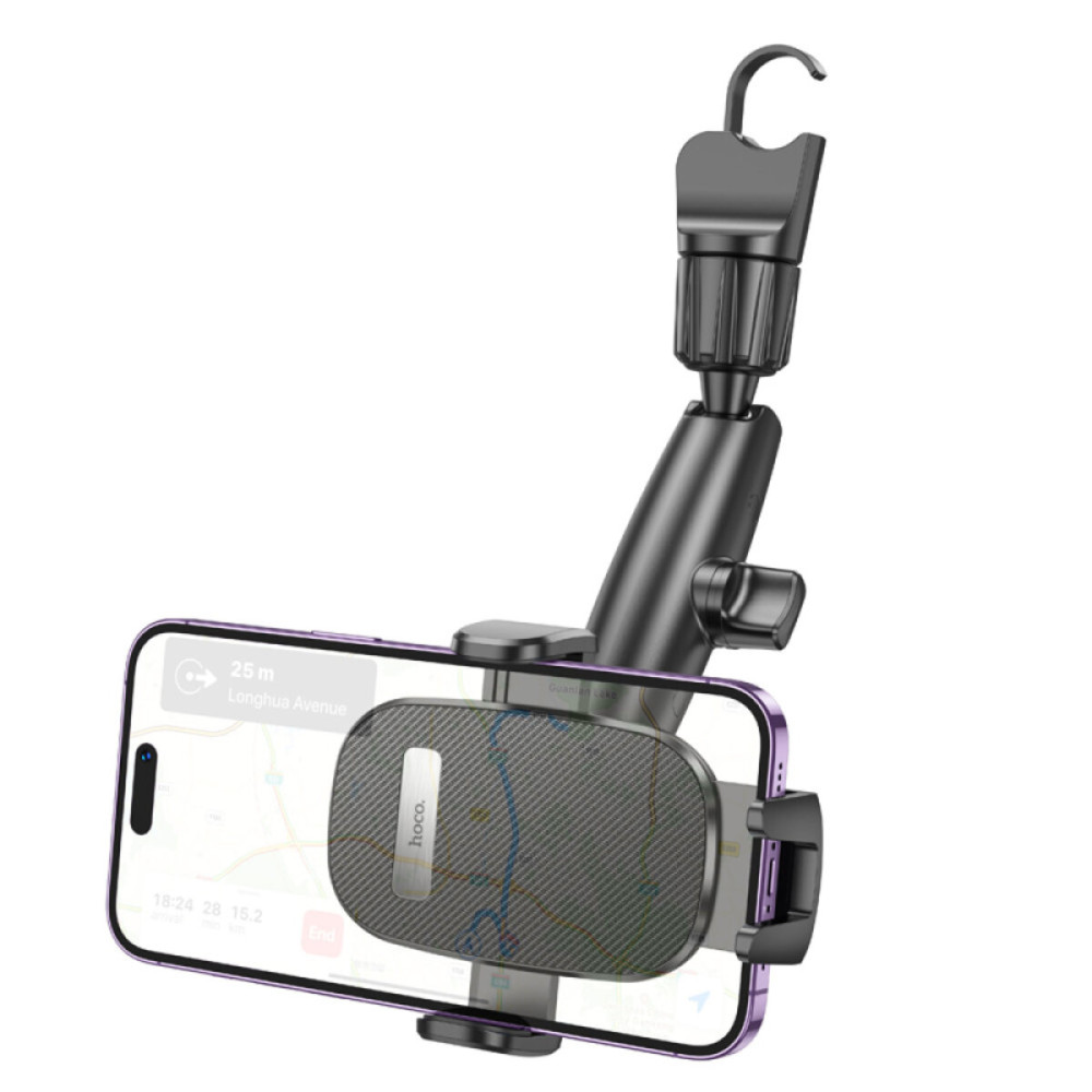 Автомобильный держатель для смартфона HOCO H17 Waves rearview mirror car holder Black