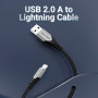 Кабель Vention USB 2.0 A to Lightning Cable 2M Gray Aluminum Alloy Type (LABHH)