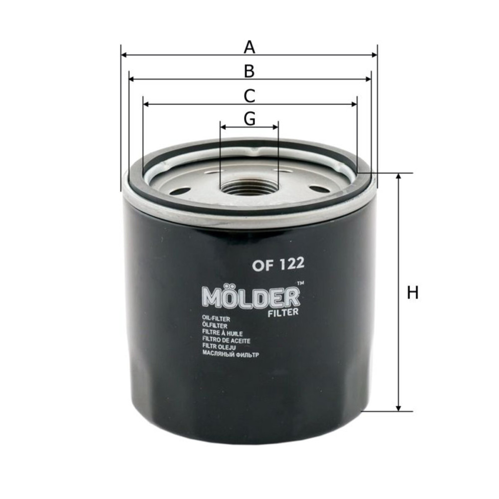 Фільтр масляний Molder Filter OF 122 (WL7089, OC232, W92032)