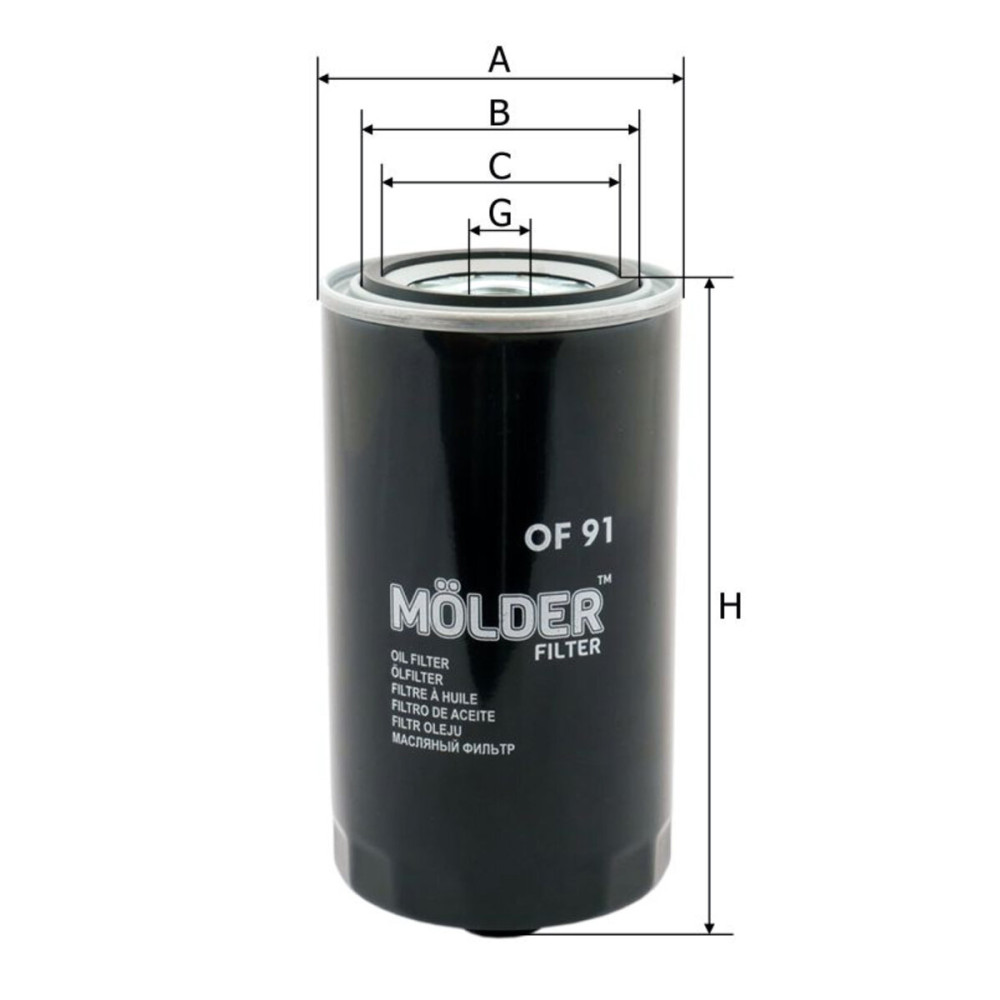 Фільтр масляний Molder Filter OF 91 (WL7133, OC105, W9504)