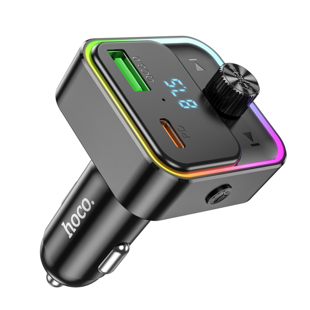 FM-модулятор с зарядным устройствомом HOCO E81 Fantasy PD30W+QC3.0 car BT FM transmitter Black