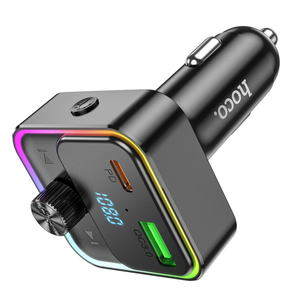 FM-модулятор с зарядным устройствомом HOCO E81 Fantasy PD30W+QC3.0 car BT FM transmitter Black