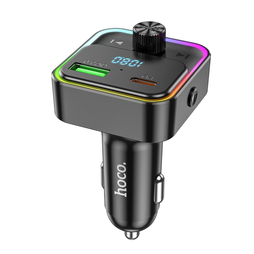 FM-модулятор с зарядным устройствомом HOCO E81 Fantasy PD30W+QC3.0 car BT FM transmitter Black