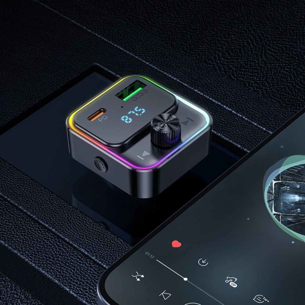 FM-модулятор с зарядным устройствомом HOCO E81 Fantasy PD30W+QC3.0 car BT FM transmitter Black