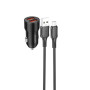 Автомобильное зарядное устройство BOROFONE BZ19B Wisdom 36W dual port QC3.0 car charger set(Micro) Black
