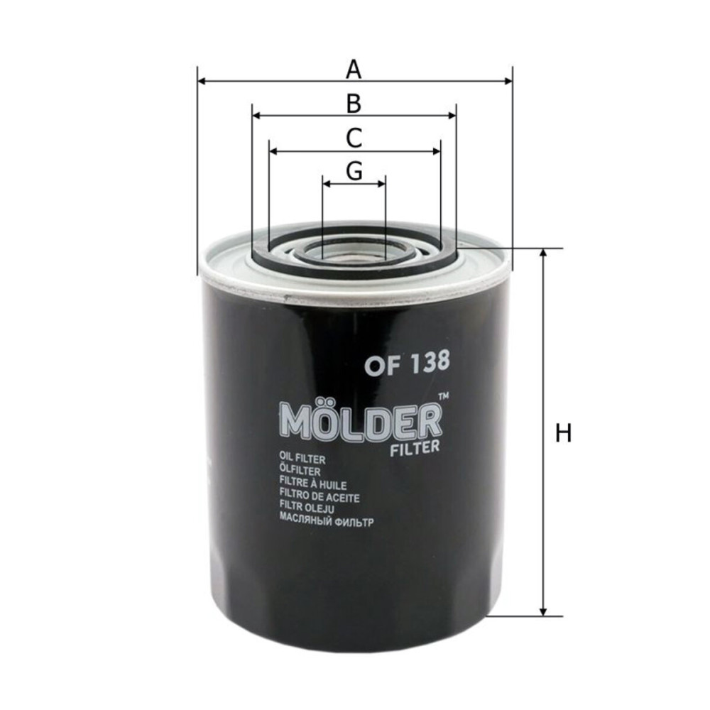 Фільтр масляний Molder Filter OF 138 (WL7160, OC248, WP1144)
