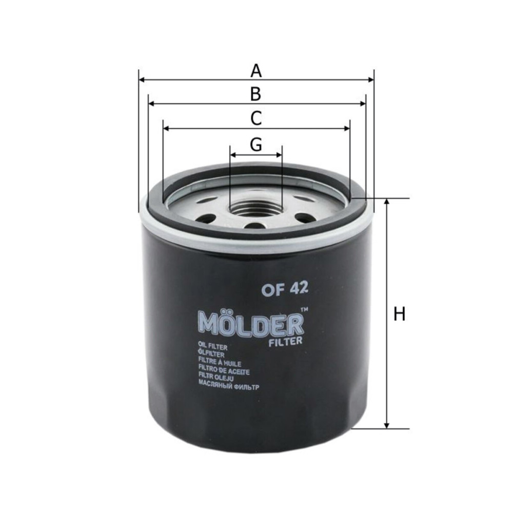 Фильтр масляный Molder Filter OF 42 (WL7074, OC52, W71243)