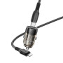 Автомобильное зарядное устройство BOROFONE BZ29A Talented PD36W+QC3.0 car charger set(C to iP) Black