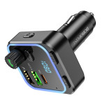 FM-модулятор с зарядным устройствомом BOROFONE BC53 Highway PD20W+QC3.0 car BT FM transmitter 18W Black