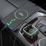 FM-модулятор с зарядным устройствомом BOROFONE BC53 Highway PD20W+QC3.0 car BT FM transmitter 18W Black