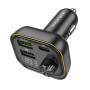 FM-модулятор с зарядным устройствомом BOROFONE BC54 Acertar PD30W+QC3.0 car BT FM transmitter 18W Black