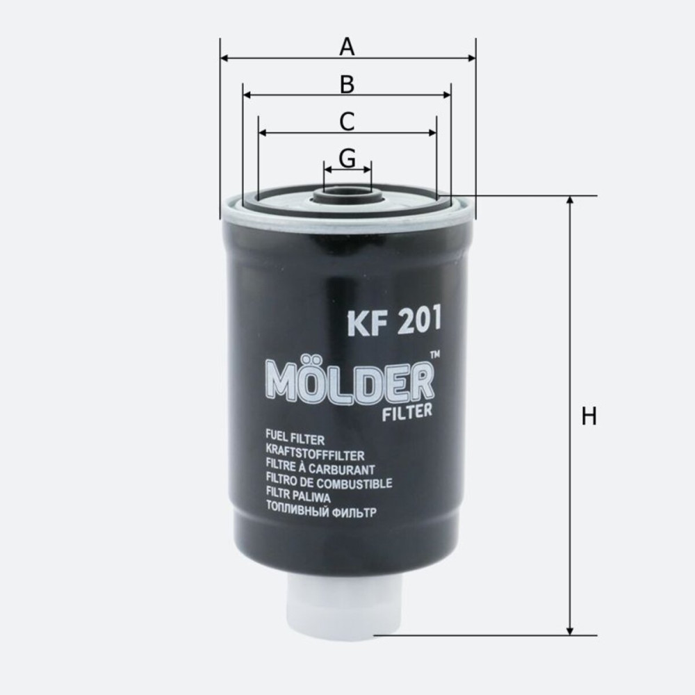 Фільтр паливний Molder Filter KF 201 (95003E, KC102, WDK725)