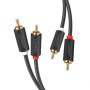 Аудіо кабель UGREEN AV104 2RCA Male to 2RCA Male Cable 1m (Black)(UGR-30747)