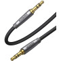 Аудіо кабель UGREEN AV150 3.5mm Cable Male to Male Alu Case Braid 1m (Silver gray)(UGR-50355)