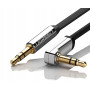 Аудіо кабель UGREEN AV119 3.5mm Male to 3.5mm Male Straight to angle flat Cable  2m (Black)(UGR-10599)
