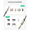 Аудио кабель UGREEN AV127 3.5mm to 6.35mm TRS Stereo Audio Cable 2m (Gray)(UGR-10628)