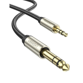 Аудио кабель UGREEN AV127 3.5mm to 6.35mm TRS Stereo Audio Cable 2m (Gray)(UGR-10628)