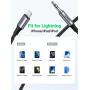 Кабель UGREEN US315 Lightning to 3.5mm Aux Cable Aluminum Shell with Braided 1m (Black)(UGR-70509)