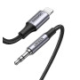 Кабель UGREEN US315 Lightning to 3.5mm Aux Cable Aluminum Shell with Braided 1m (Black)(UGR-70509)