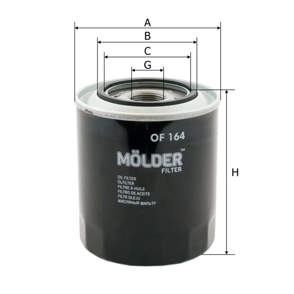 Фільтр масляний Molder Filter OF 164 (WL7154, OC274, WP92881)