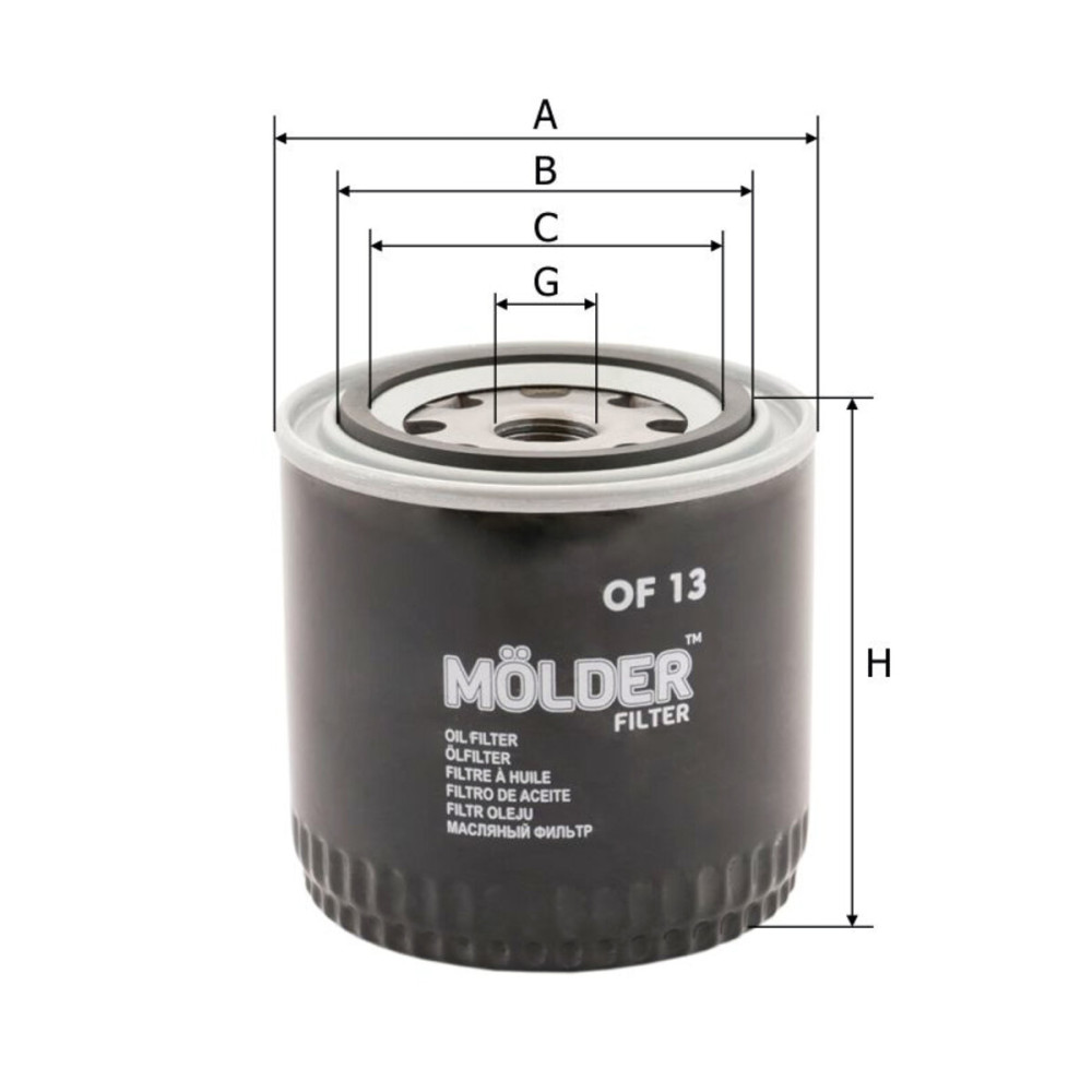 Фільтр масляний Molder Filter OF 13 (WL7078, OC23, W9161)