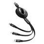 Кабель Baseus Bright Mirror 2 Series Retractable 3-in-1 Fast Charging  Data Cable USB to M+L+C 66W 1.1m Black