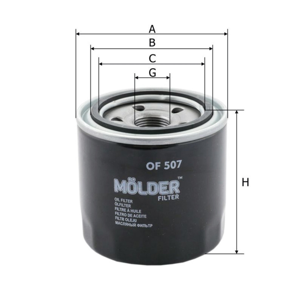 Фільтр масляний Molder Filter OF 507 (WL7107, OC617, W6102)