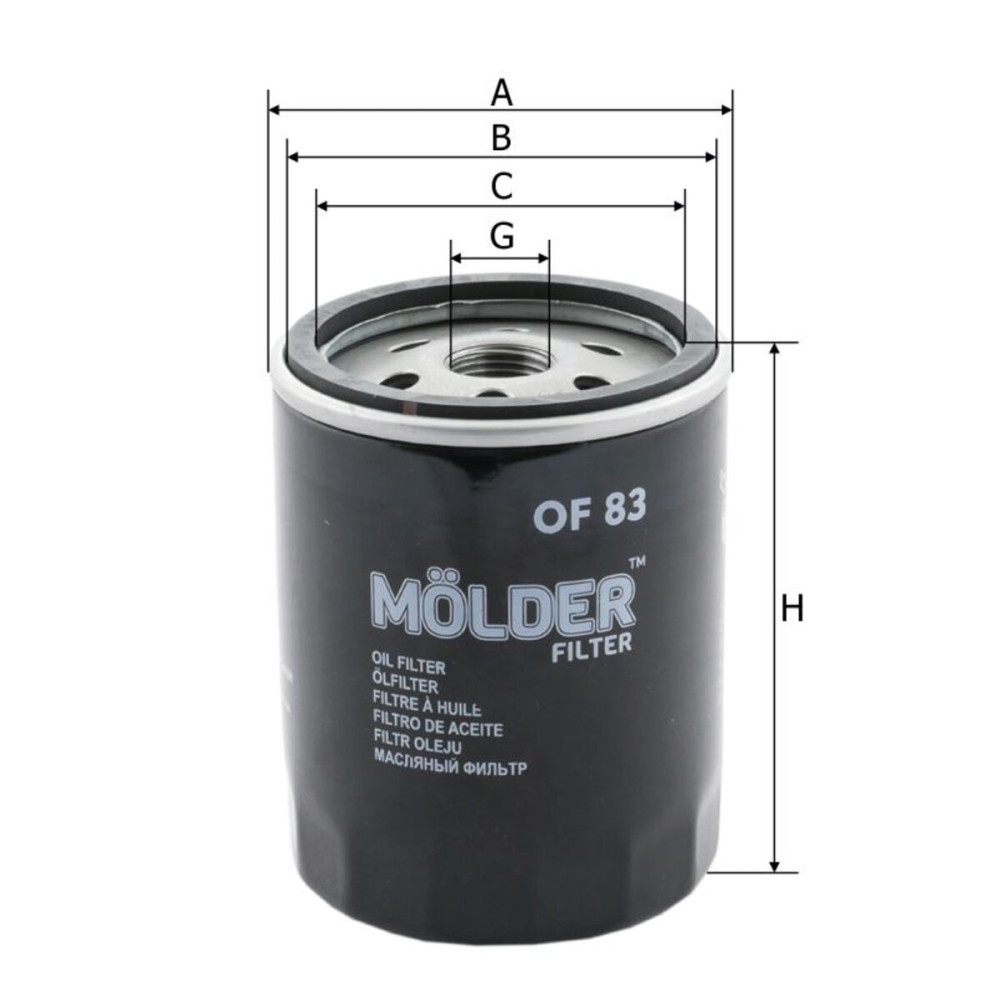 Фільтр масляний Molder Filter OF 83 (WL7087, OC93, W71318)