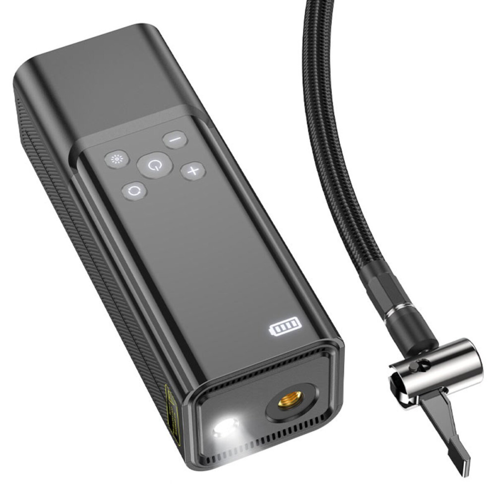 Автомобильный насос HOCO ZP7 Maddy portable smart air pump (5000mAh) Black