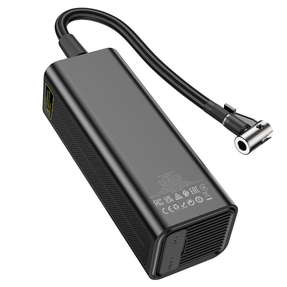 Автомобильный насос HOCO ZP7 Maddy portable smart air pump (5000mAh) Black