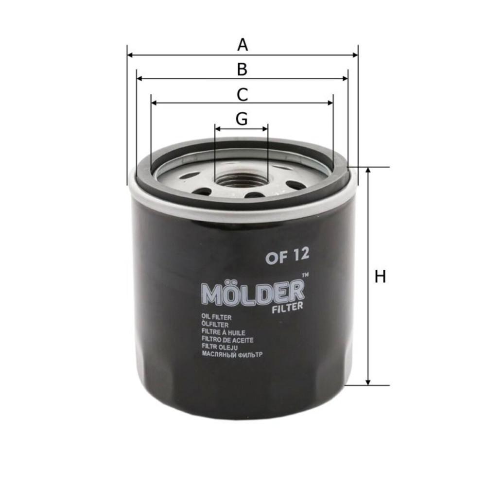 Фільтр масляний Molder Filter OF 12 (WL7098, OC21o. F., W712)