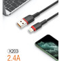 Кабель WUW-X203 USB Lightning 2,4А black