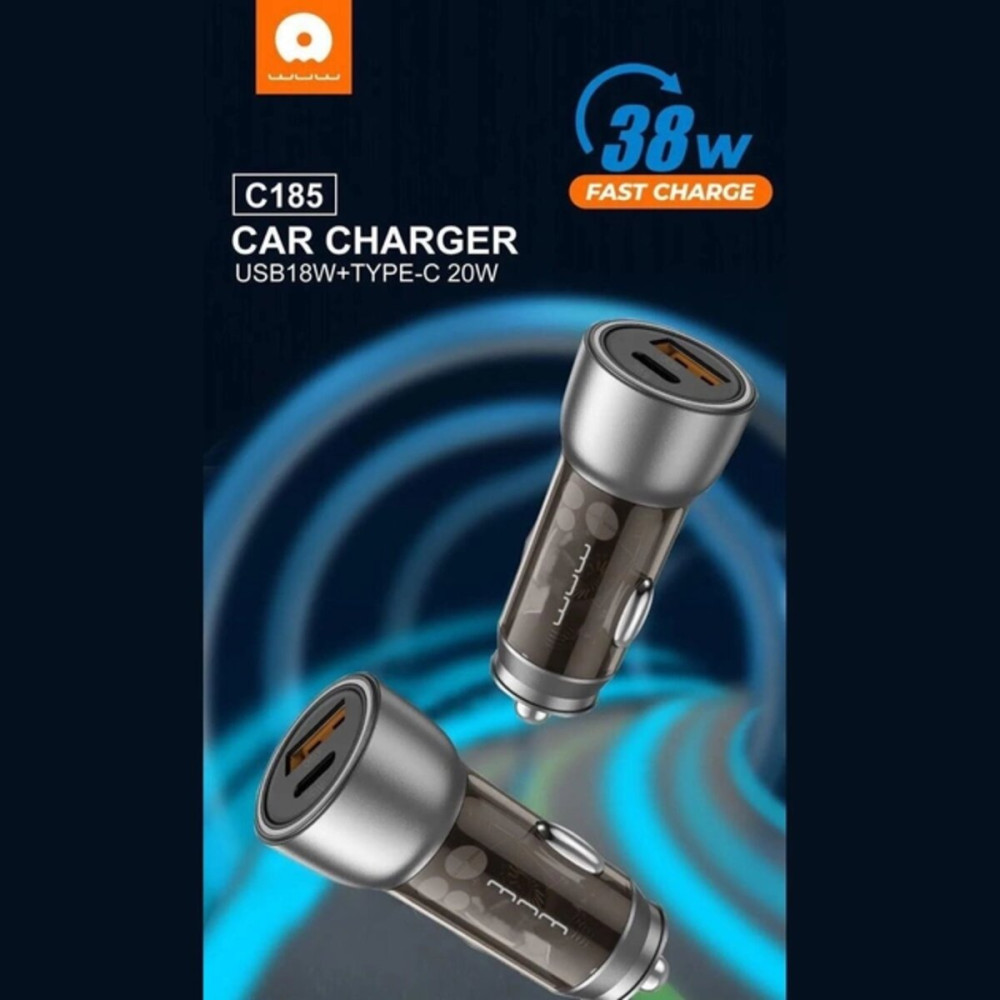 Автомобильное зарядное устройство WUW-C185 PD20W+QC3.0 black