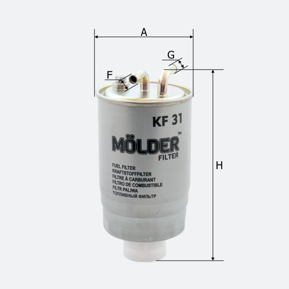 Фільтр паливний Molder Filter KF 31 (WF8043, KL41, WK8423)