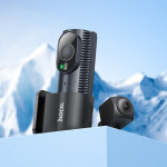Автомобильный видеорегистратор Hoco DV8 2K 2560/25fps WiFi с камерой заднего вида и записью в машину