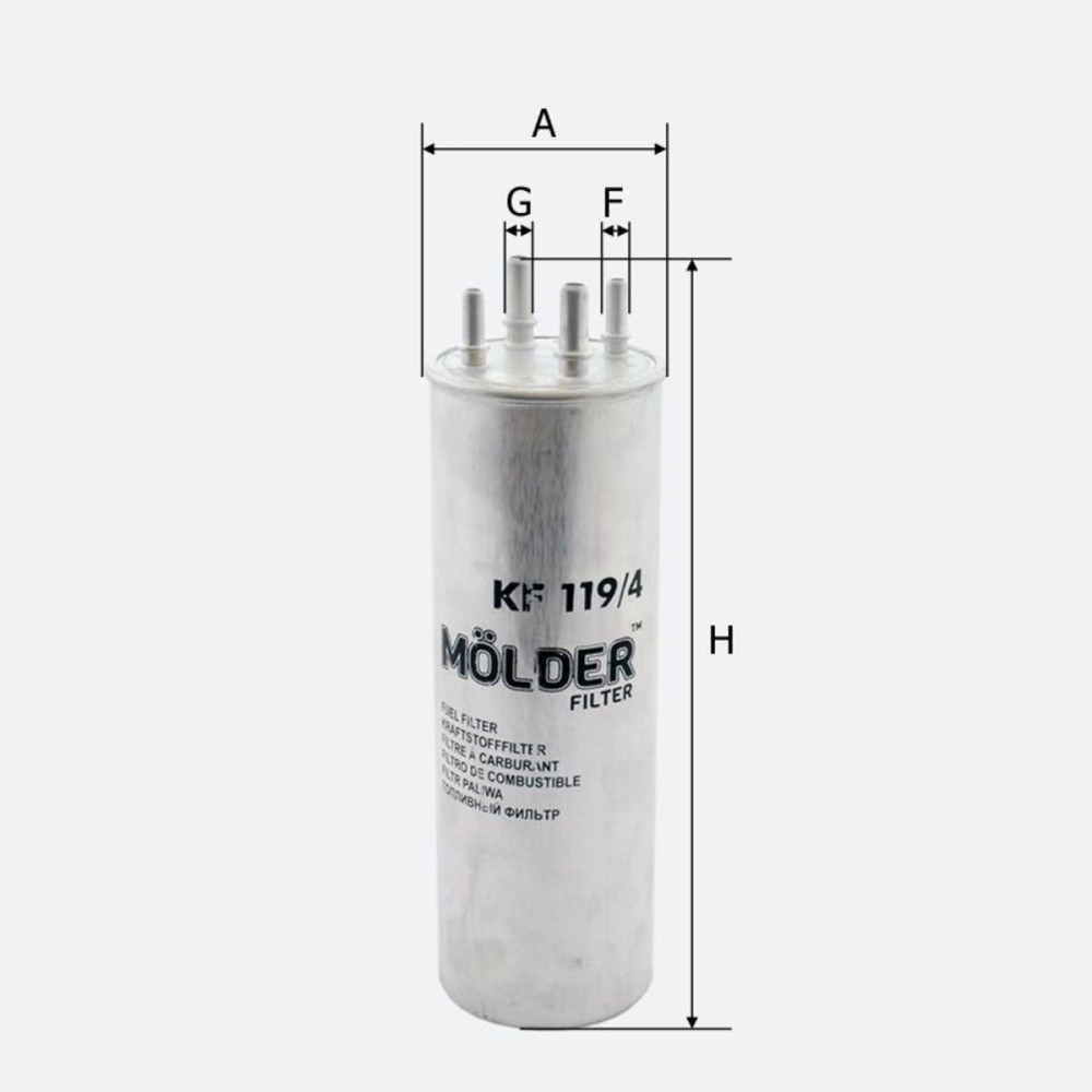 Фільтр паливний Molder Filter KF 119/4 (WF8358, KL229/4, WK8571)