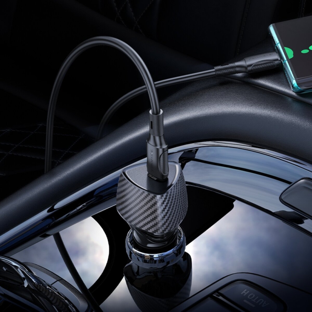 Автомобильное зарядное устройство BOROFONE BZ31B Solid single-port PD30W car charger Black