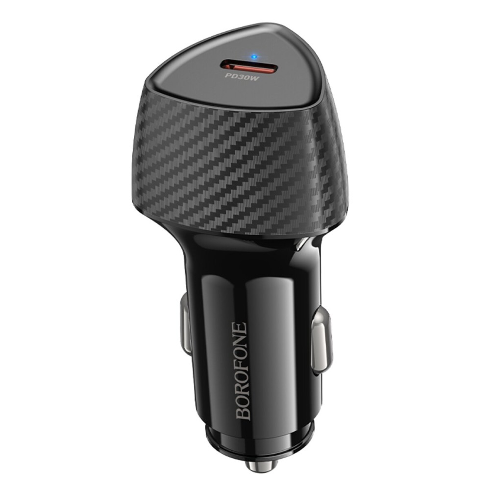 Автомобильное зарядное устройство BOROFONE BZ31B Solid single-port PD30W car charger Black