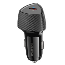 Автомобільний зарядний пристрій BOROFONE BZ31B Solid single-port PD30W car charger Black