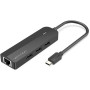 Хаб Vention USB-C to USB 2.0*3/RJ45/Micro-B HUB 0.15M Black ABS Type