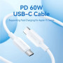 Кабель Vention USB 2.0 Type-C Male to Type-C Male 3A Cable 1M Black PVC Type