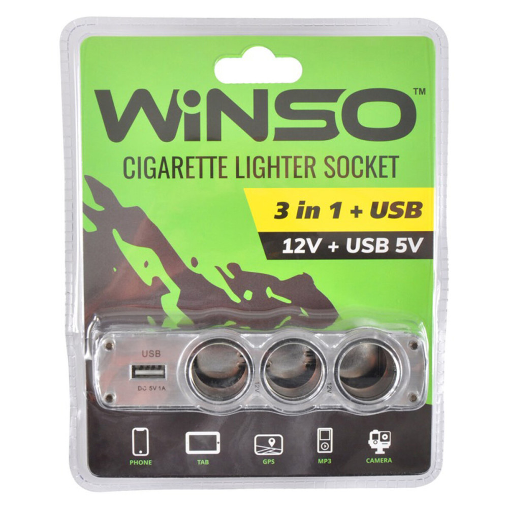 Разветвитель прикуривателя Winso 3в1