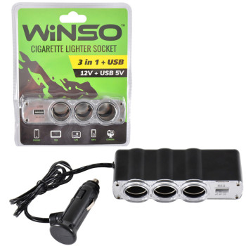 Розгалужувач прикурювача Winso 3в1 Розгалужувач прикурювача Winso 3в1