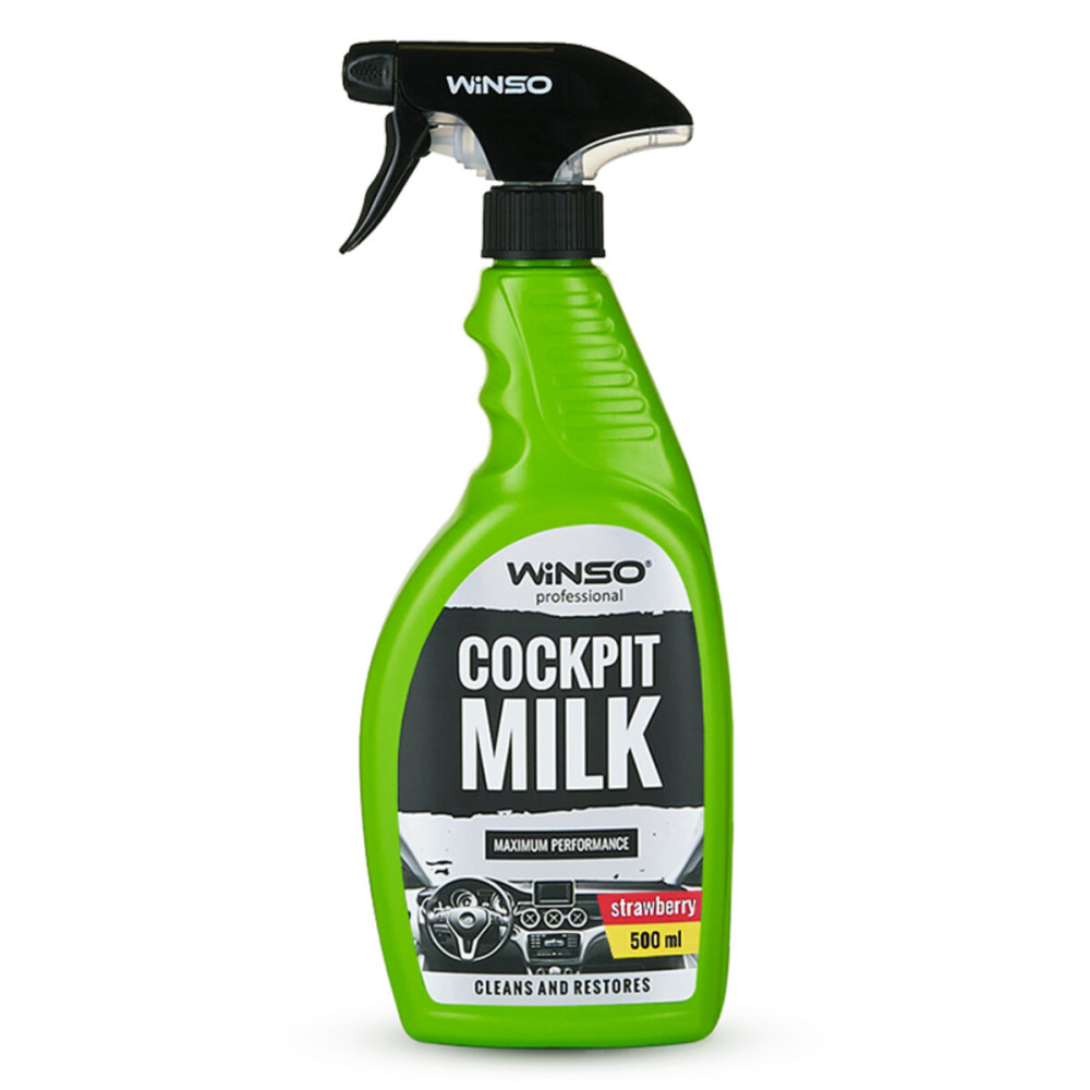 Полироль-молочко для приборной панели Winso Cockpit Milk Professional Клубника, 500мл