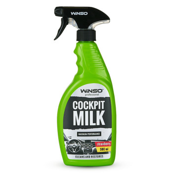 Полироль-молочко для приборной панели Winso Cockpit Milk Professional Клубника, 500мл